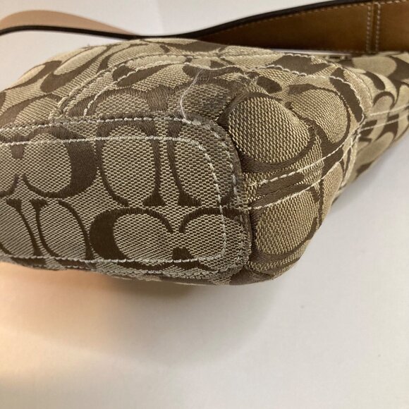 Vintage Coach Signature Crossbody Bag Canvas Leather 10403 Flaw - Picture 6 of 12